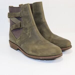 Teva De La Vina Waterproof Ankle Boots Olive Brown Leather Women’s Size 7